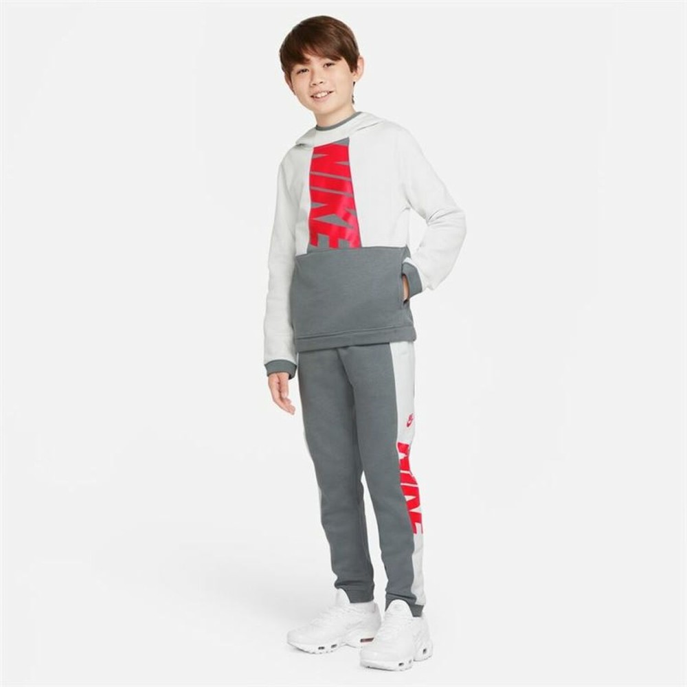 Children's Tracksuit Bottoms Nike Sportswear White Dark grey