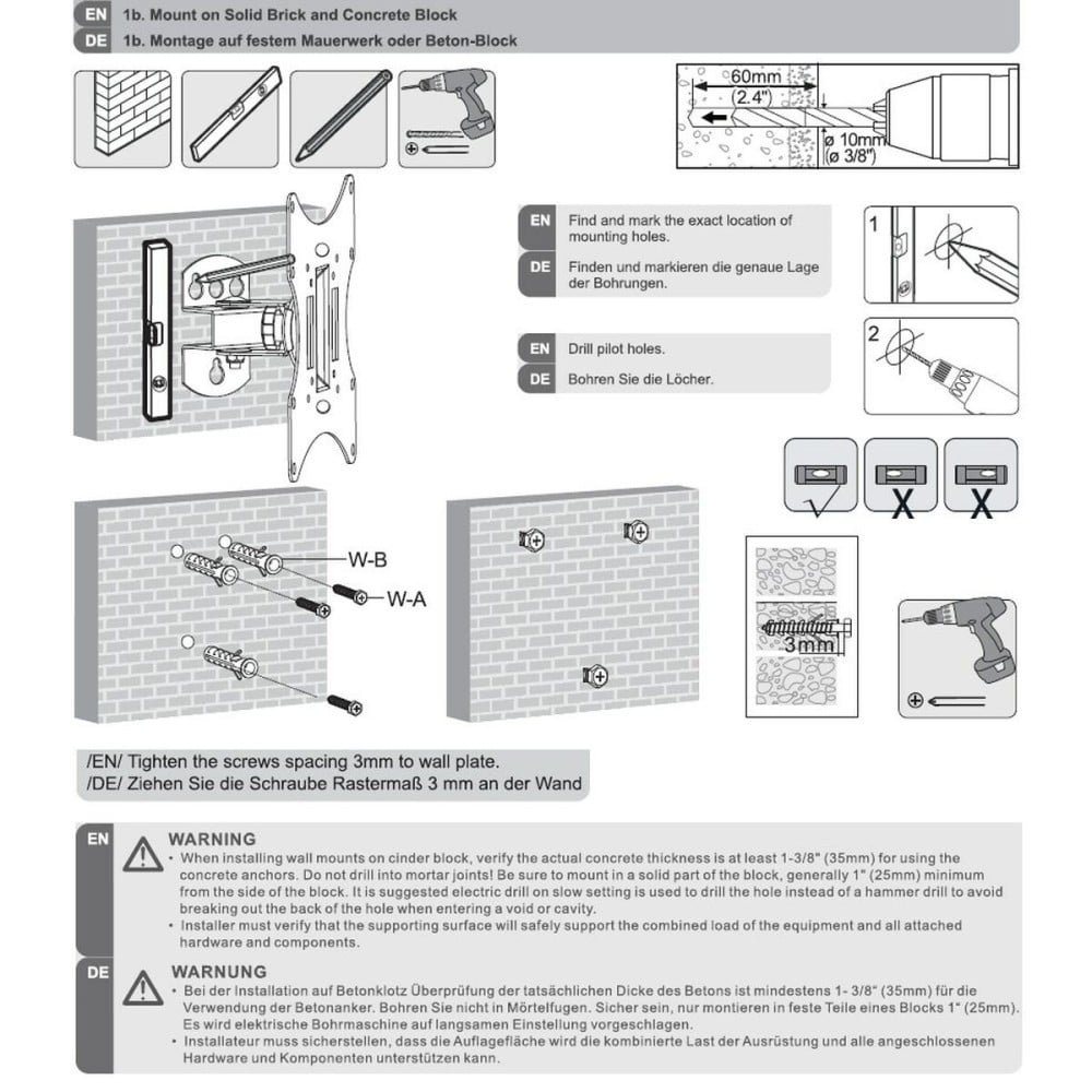 Support de table d'écran MacLean MC-501B 23" 42"