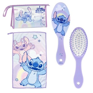 Toilet Bag with Accessories Stitch Lilac 23 x 15 x 8 cm