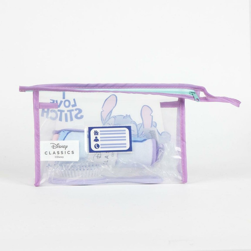 Trousse de Toilette avec Accessoires Stitch Lila 23 x 15 x 8 cm