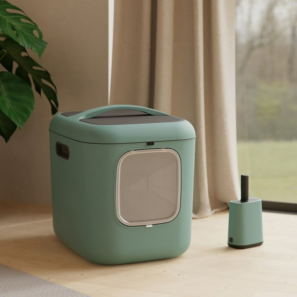Cat Litter Box Rotho Green Plastic