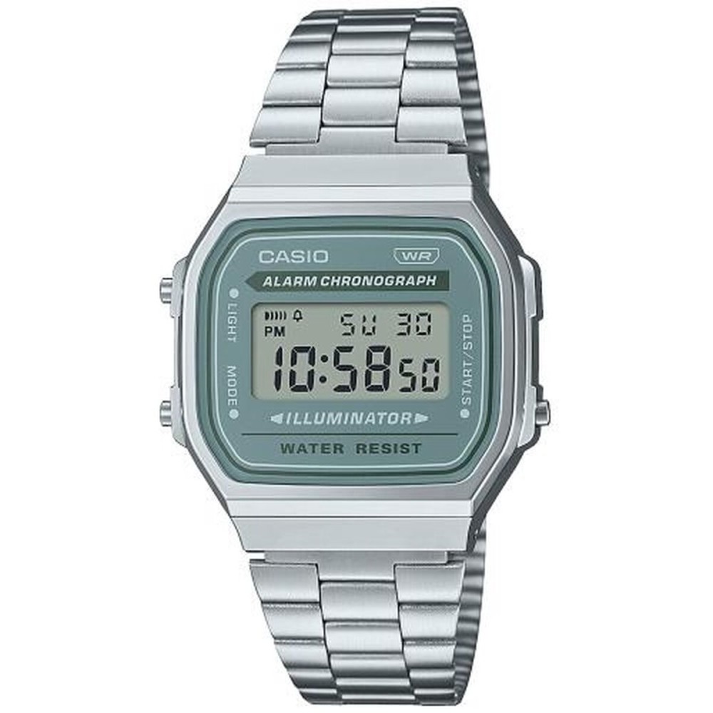 Unisex-Uhr Casio A168WA-3AYES grün Silberfarben (Ø 36 mm) (Ø 35 mm)