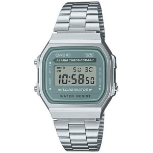 Unisex-Uhr Casio A168WA-3AYES grün Silberfarben (Ø 36 mm) (Ø 35 mm)