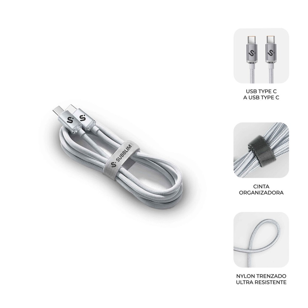 USB-C zu USB-C-Kabel Subblim OPTIMUS Weiß 1 m