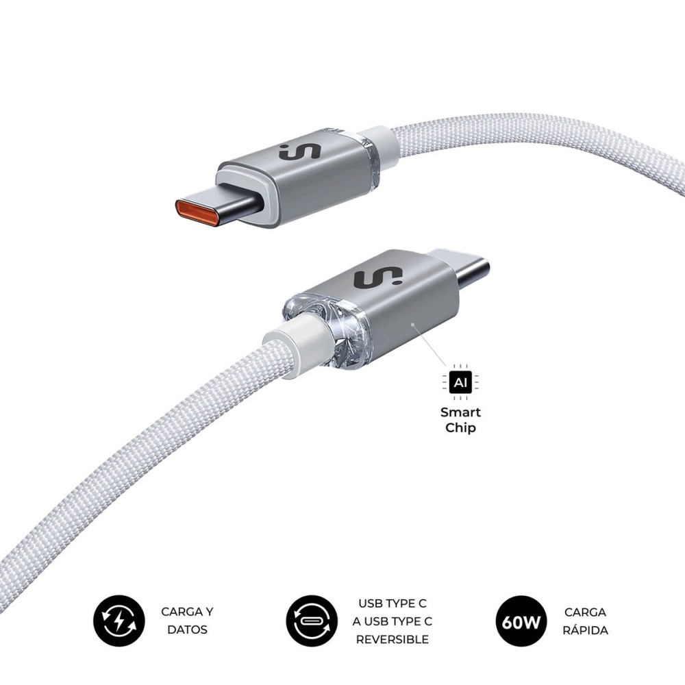 USB-C zu USB-C-Kabel Subblim OPTIMUS Weiß 2 m