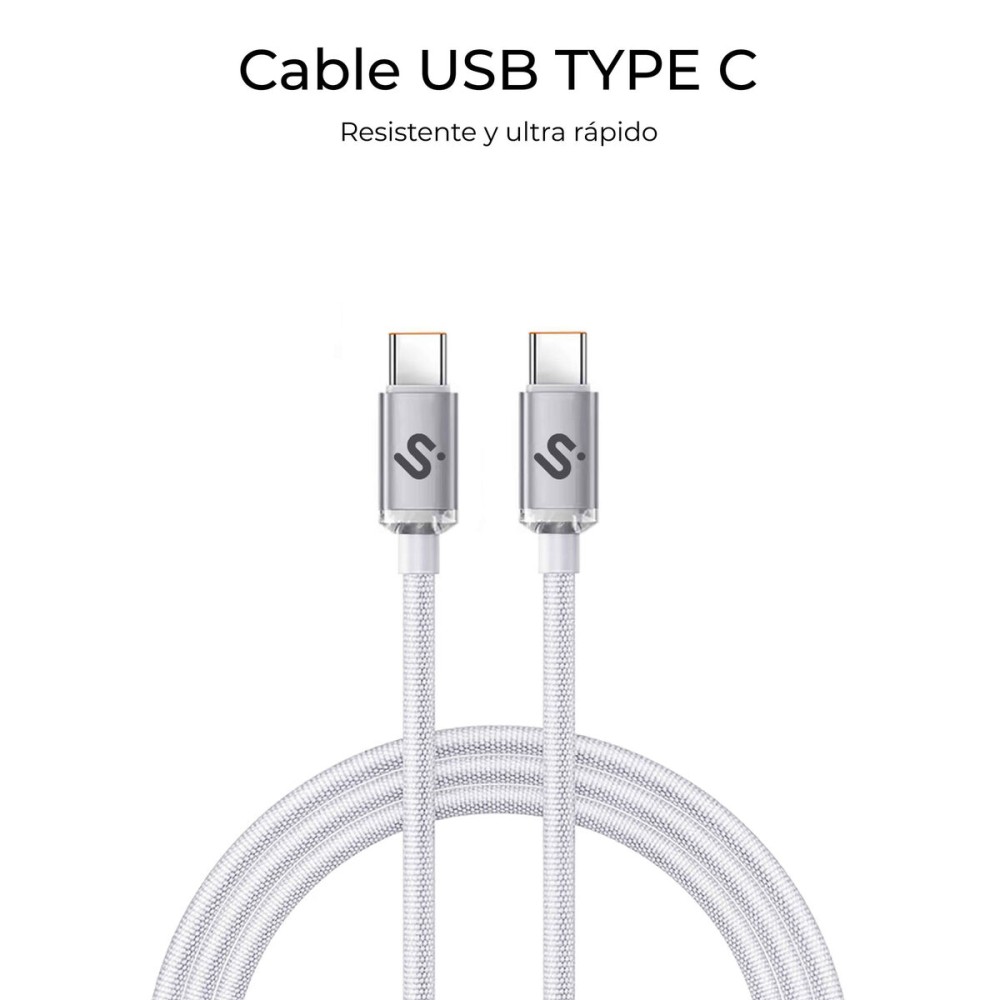 USB-C zu USB-C-Kabel Subblim OPTIMUS Weiß 2 m