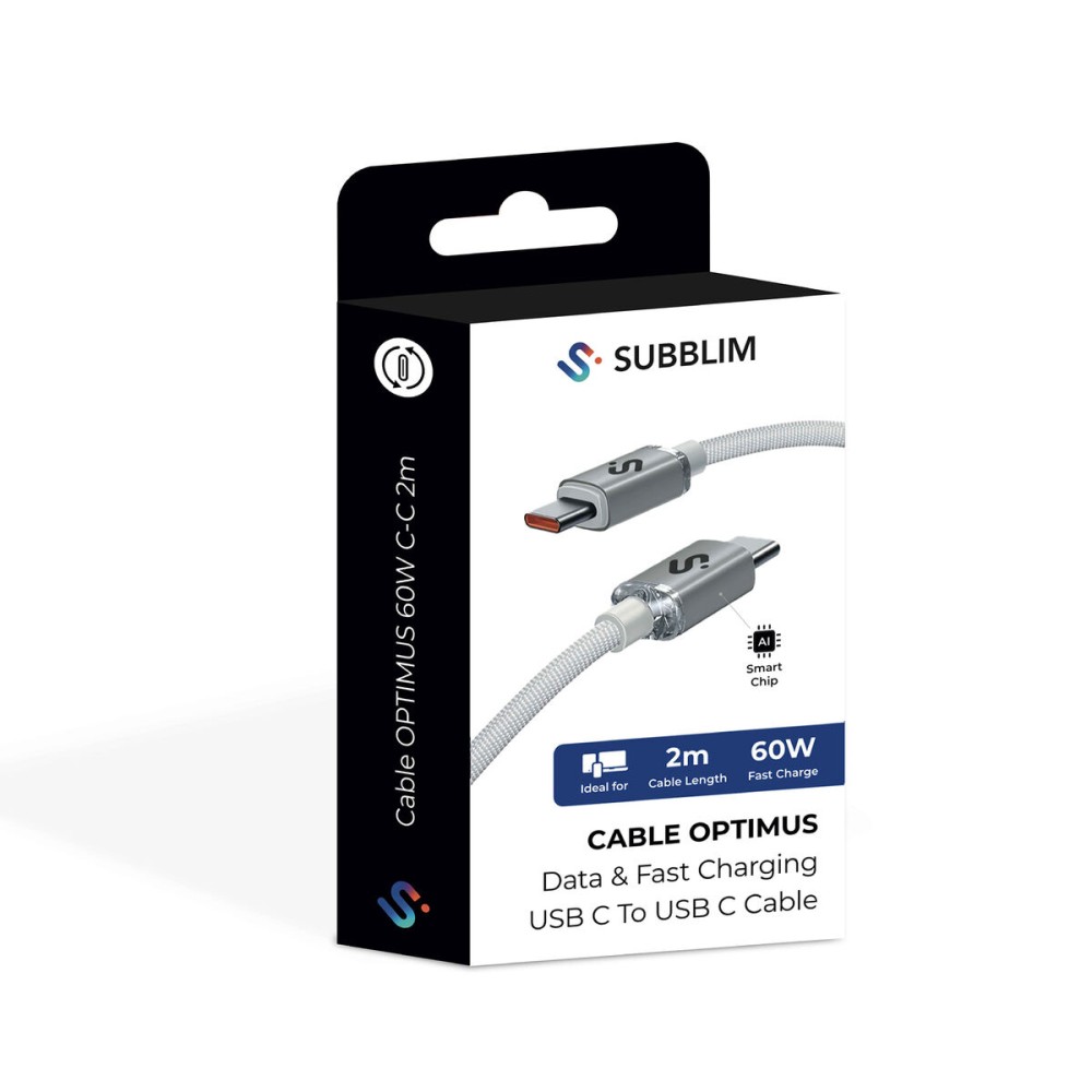 USB-C zu USB-C-Kabel Subblim OPTIMUS Weiß 2 m