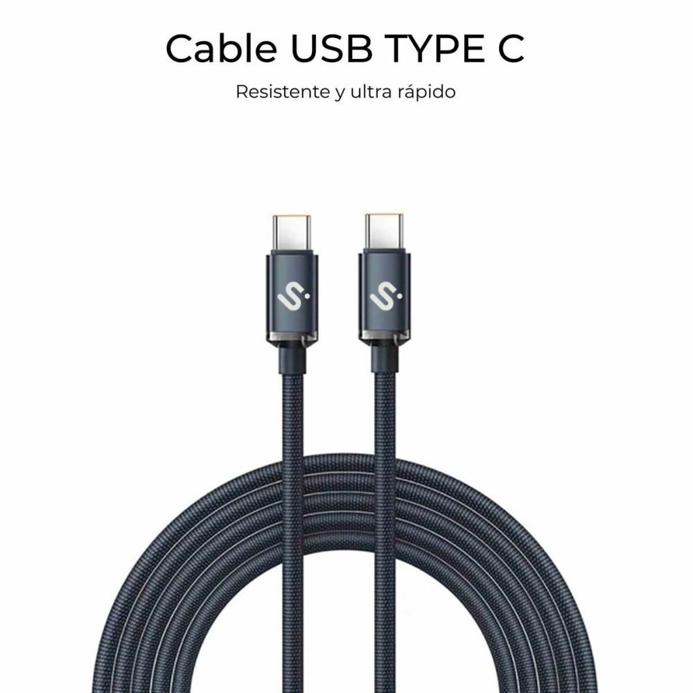 USB-C zu USB-C-Kabel Subblim OPTIMUS Schwarz 1 m