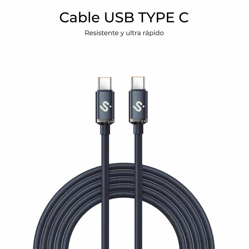 USB-C zu USB-C-Kabel Subblim OPTIMUS Schwarz 1 m