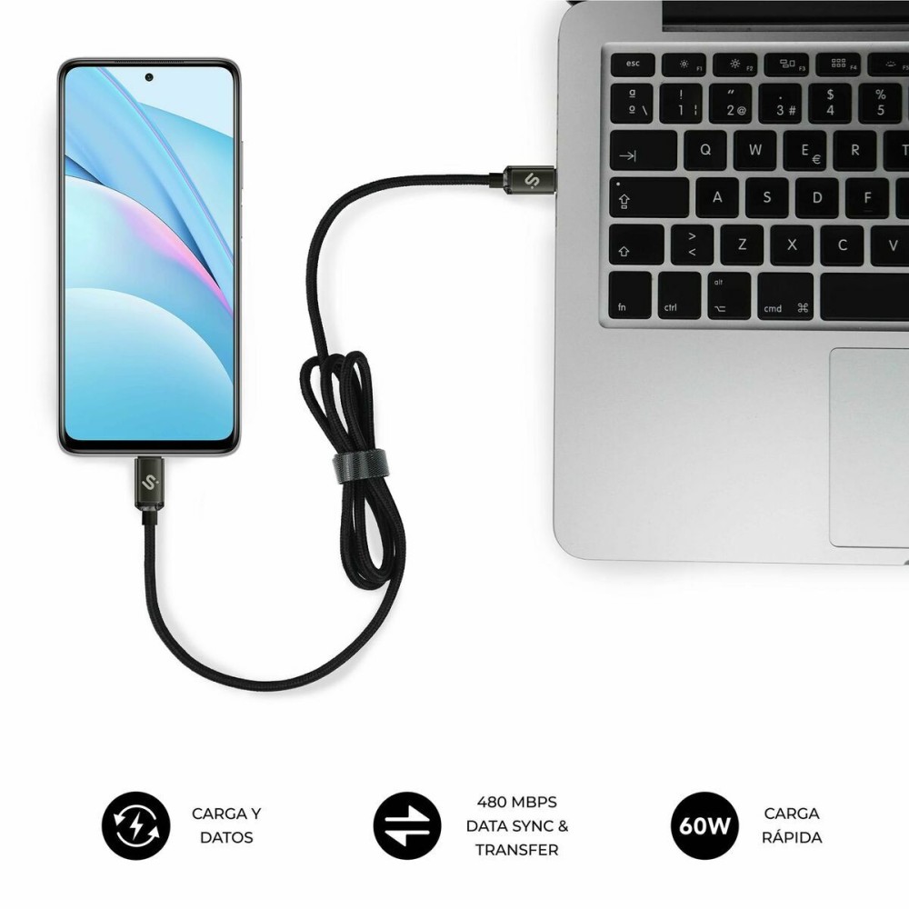 USB-C zu USB-C-Kabel Subblim OPTIMUS Schwarz 1 m