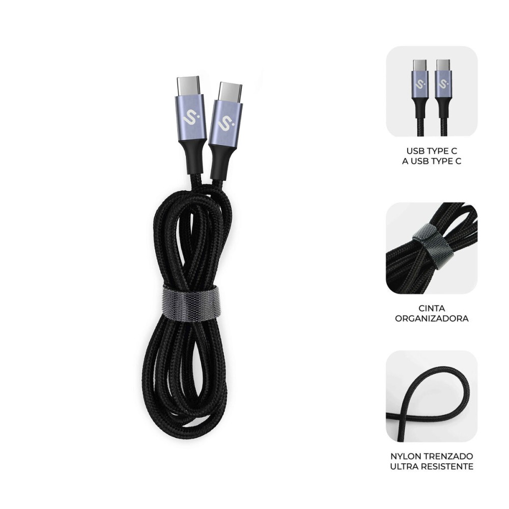 USB-C zu USB-C-Kabel Subblim PLUS Schwarz 1 m