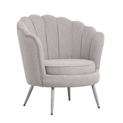 Fauteuil Home ESPRIT Gris Argenté Métal 80 x 75 x 86 cm