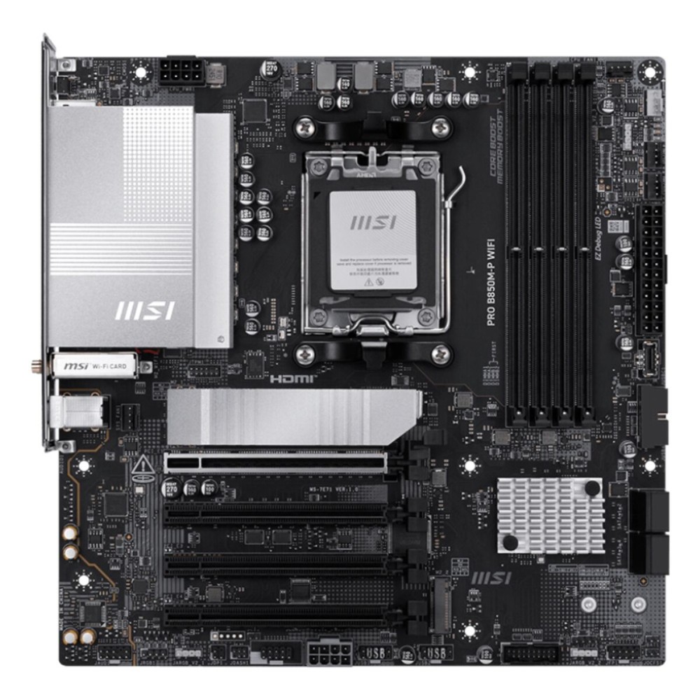 Motherboard MSI PRO B850M-P WIFI Intel Wi-Fi 6 AMD AM5 AMD B850