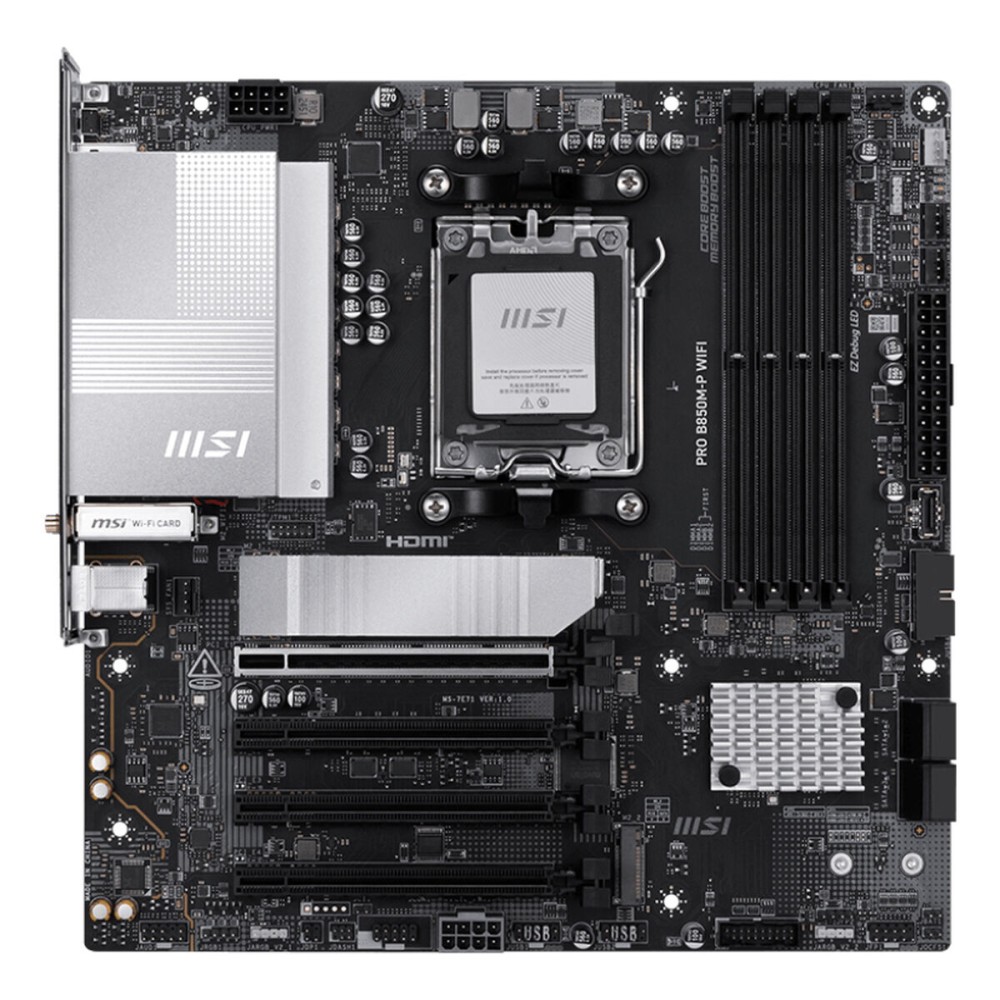 Motherboard MSI PRO B850M-P WIFI Intel Wi-Fi 6 AMD AM5 AMD B850