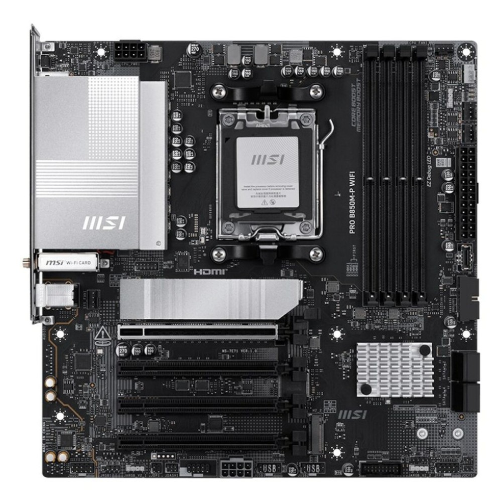 Motherboard MSI PRO B850M-P WIFI Intel Wi-Fi 6 AMD AM5 AMD B850