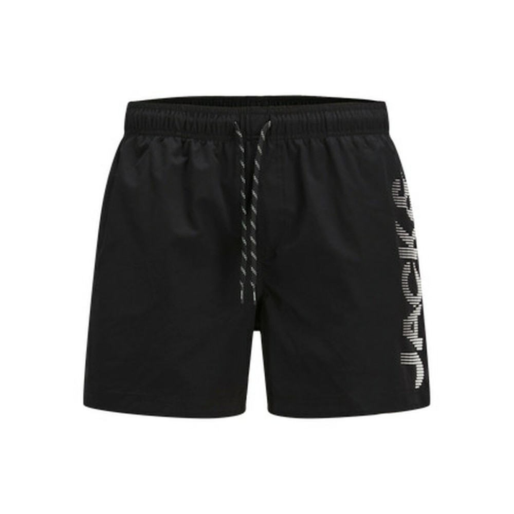 Herren Badehose Jack & Jones JPSTMAUI JJSWIM SPLICE LOGO AKM Schwarz