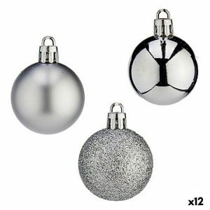 Lot de boules de Noël Krist+ K1912485-4 Argenté Plastique 4 cm (12 Unités)