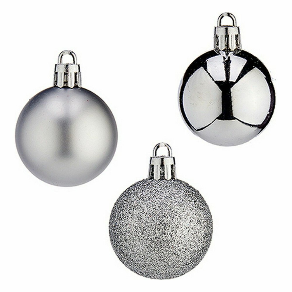 Lot de boules de Noël Krist+ K1912485-4 Argenté Plastique 4 cm (12 Unités)