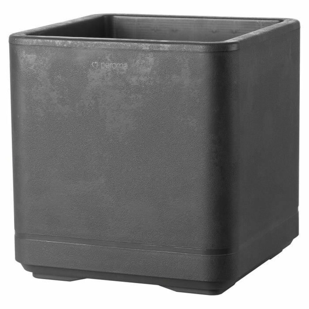 Blumentopf Deroma Anthrazit 38 x 38 x 39 cm Kunststoff karriert Würfel 38 cm