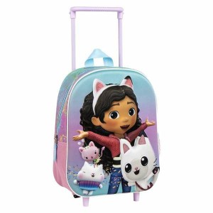 Schulrucksack 3D mit Rädern Gabby's Dollhouse Rosa 25,0 x 31,0 x 10,0 cm