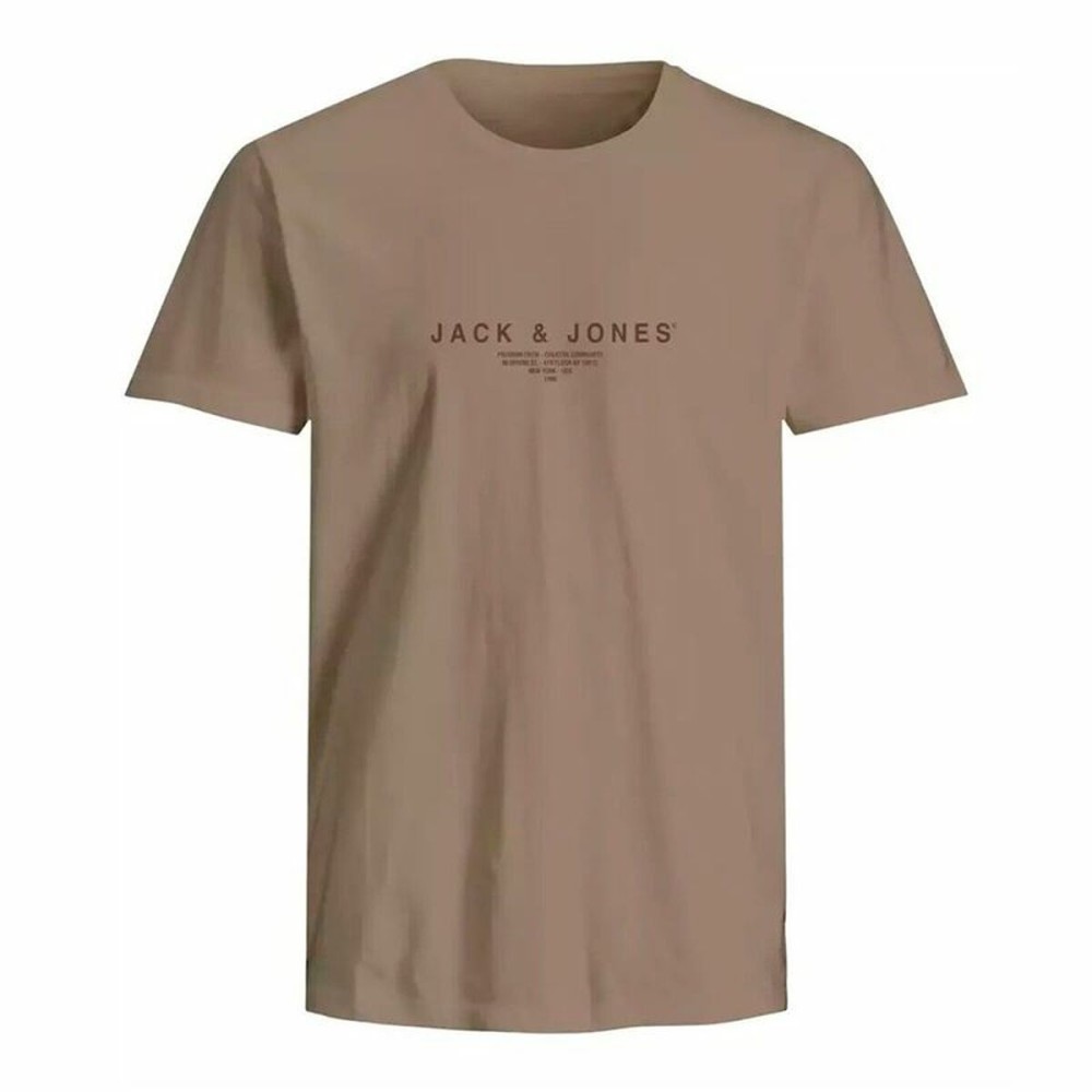 Herren Kurzarm-T-Shirt Jack & Jones Hellbraun