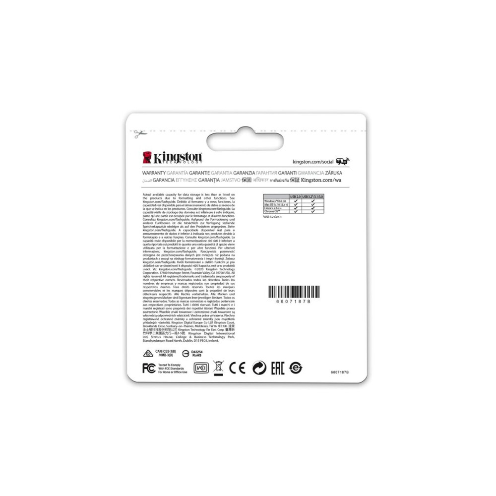 USB stick Kingston DTMC3G2/64GB Silver 64 GB (1 Unit)
