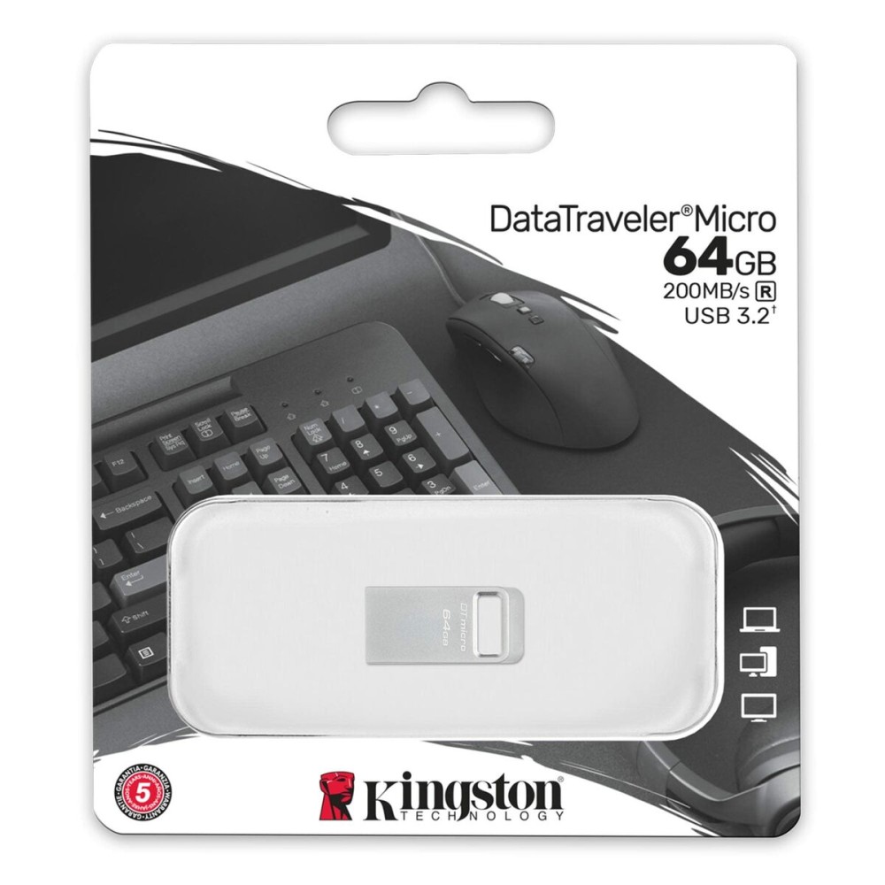 USB stick Kingston DTMC3G2/64GB Silver 64 GB (1 Unit)