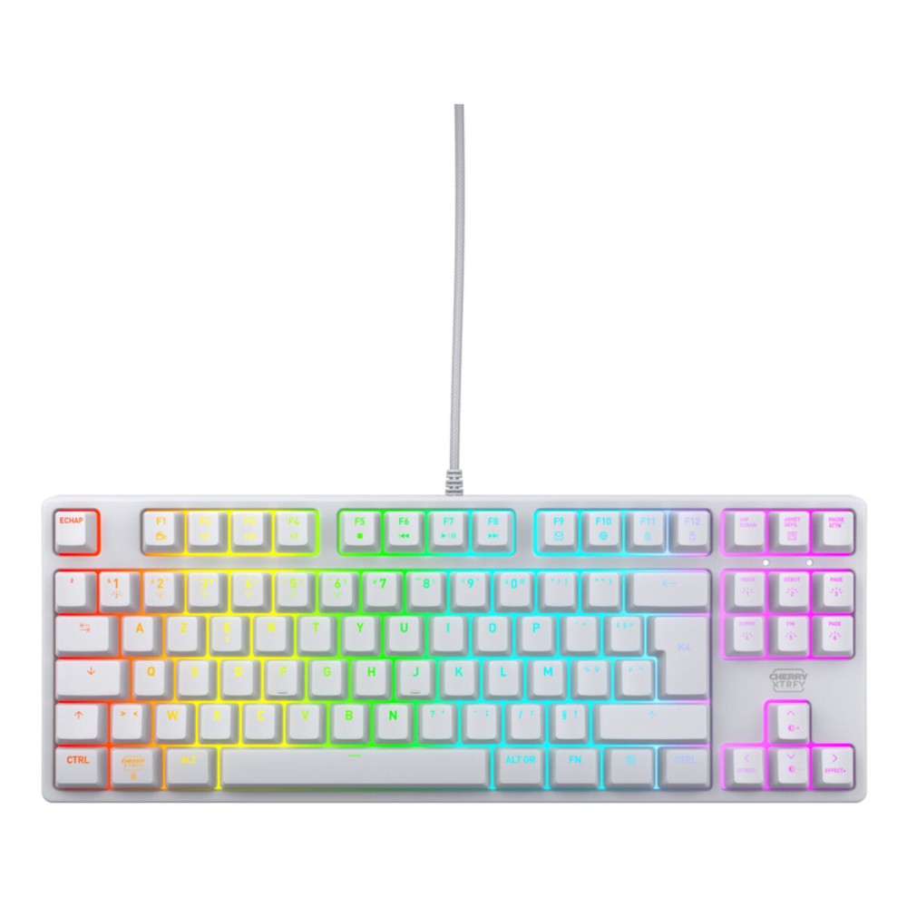 Tastatur mit Maus Cherry Weiß AZERTY