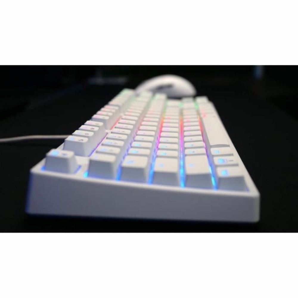Tastatur mit Maus Cherry Weiß AZERTY