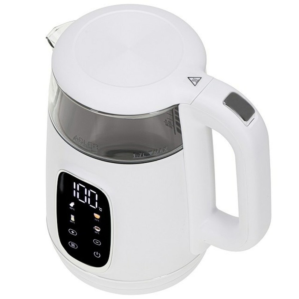 Wasserkocher Adler AD 1305ws Weiß Silberfarben 2200 W 1,7 L