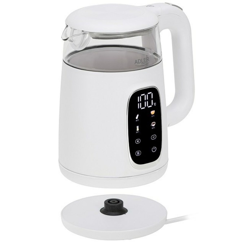 Wasserkocher Adler AD 1305ws Weiß Silberfarben 2200 W 1,7 L