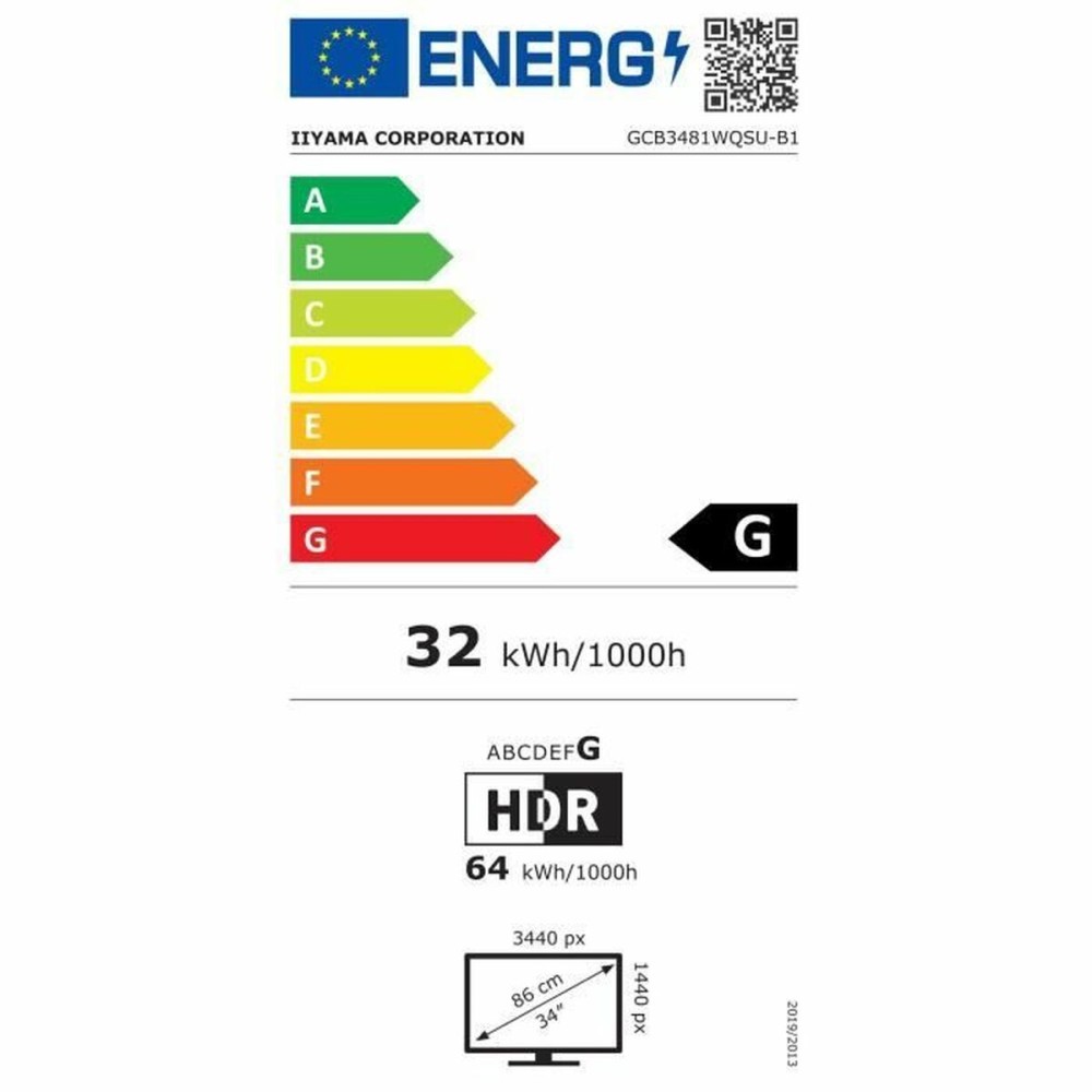 Écran Iiyama GCB3481WQSU-B1 34" UltraWide Quad HD
