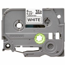 Ruban Laminé pour Etiqueteuses Brother TZe211 Gris Noir/Blanc