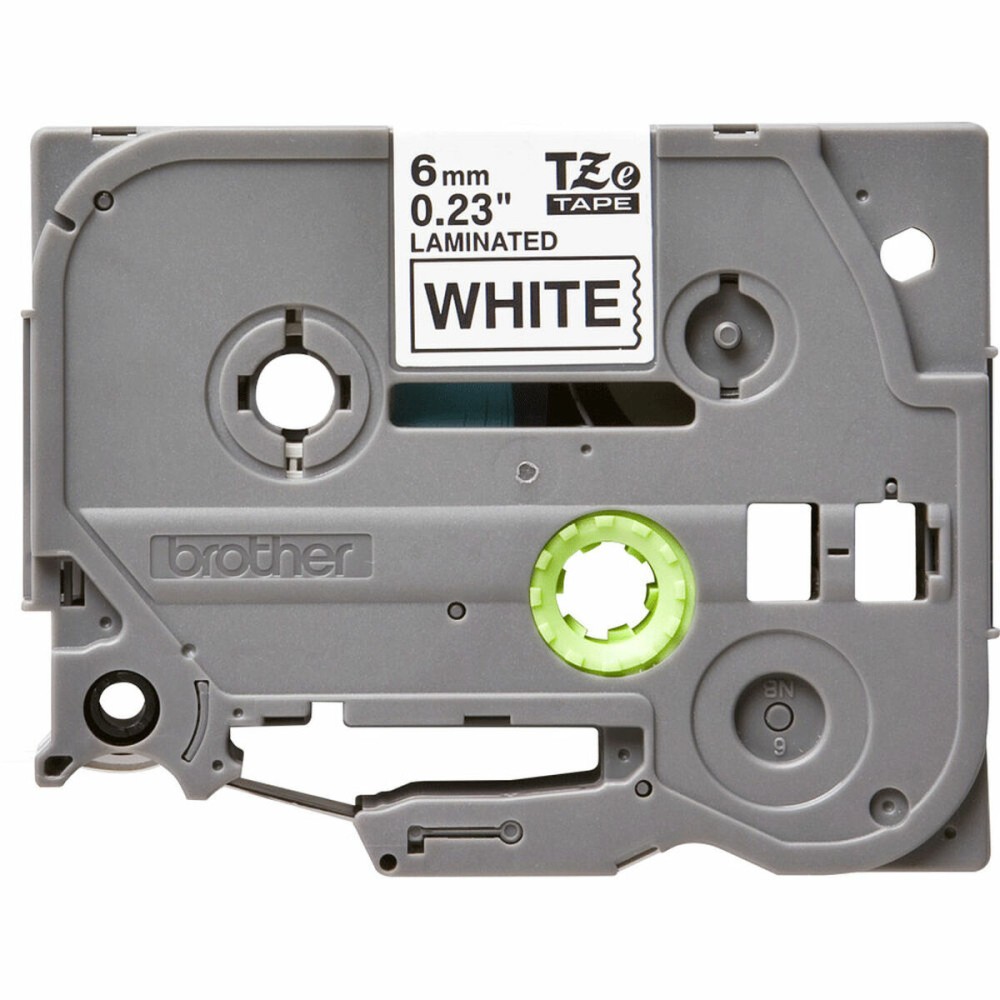 Ruban Laminé pour Etiqueteuses Brother TZe211 Gris Noir/Blanc