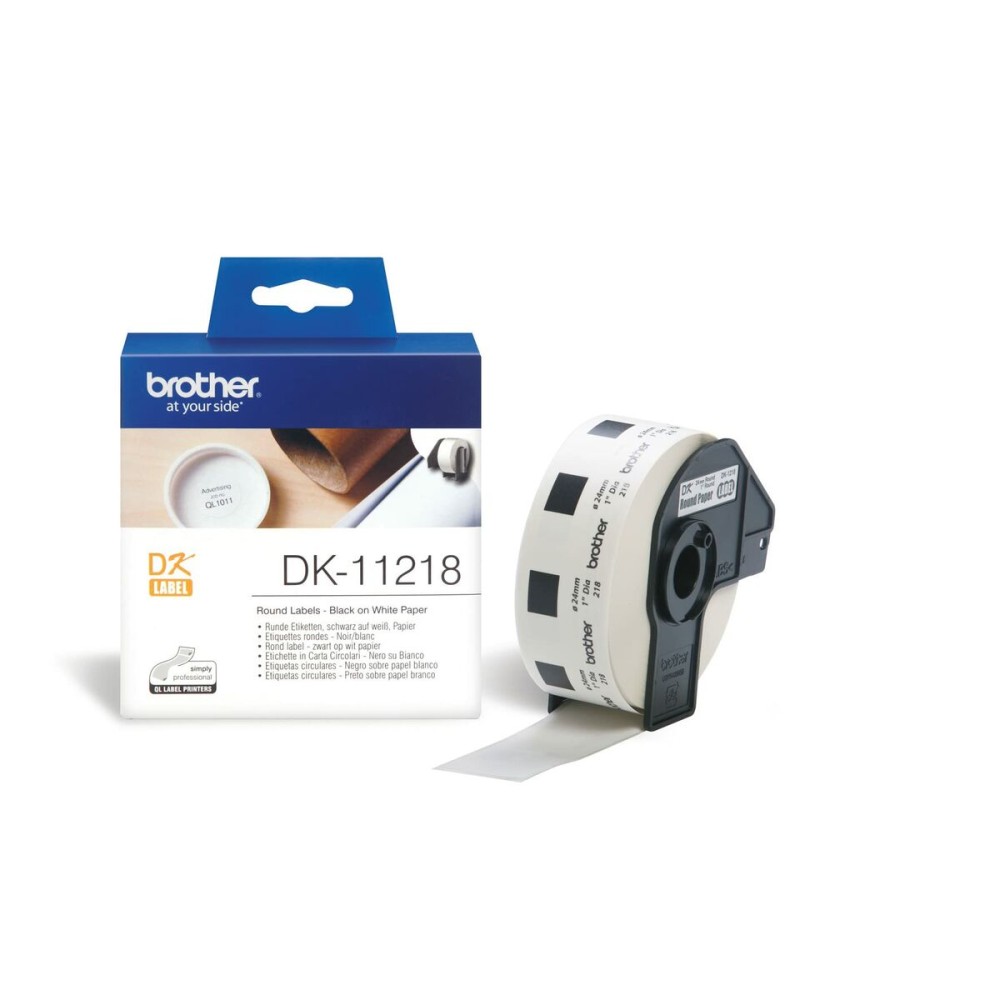 Etiquettes pour Imprimante Brother DK-11218 24 mm (1000 uds) Blanc Noir/Blanc