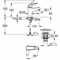 Mischbatterie Grohe Metall