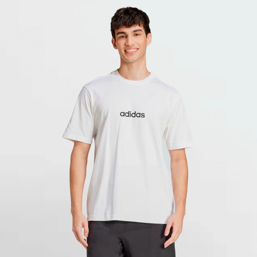 T-shirt à manches courtes homme Adidas M LIN SJ T JE9000 Blanc