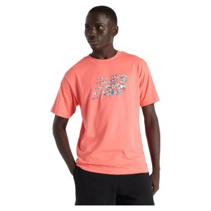 Herren Kurzarm-T-Shirt New Balance NAT LOGO SS MT51920 DTR Rosa