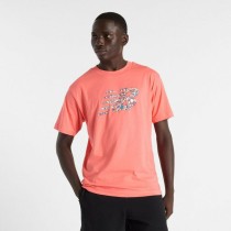 T-shirt à manches courtes homme New Balance NAT LOGO SS MT51920 DTR Rose