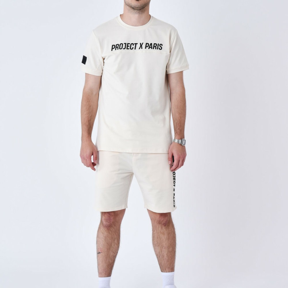Herren Kurzarm-T-Shirt Project X Paris PROJECT T- SHIRT 2510175 CC Beige