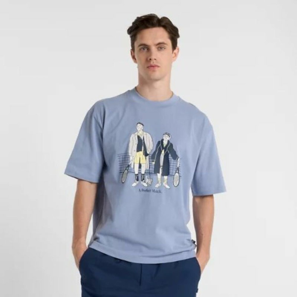 Herren Kurzarm-T-Shirt New Balance Perfect Match Tennis T Shirt MT51412 DUS Blau