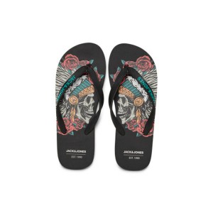 Flip Flops für Männer Jack & Jones JFWSKULLS FLIP FLOP 12280854 Schwarz