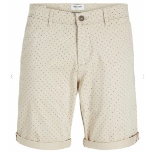 Pantalon court Jack & Jones JPSTBOWIE SHORTS SA PRINTER MID 12230336 Beige