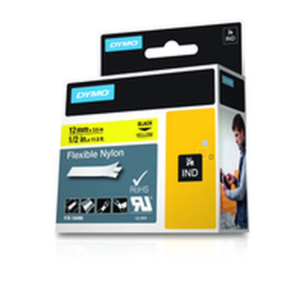 Ruban stratifié Dymo Nylon Flexible IND Multicouleur Noir/Jaune