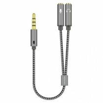 Adaptateur jack femelle ou mâle 3.5mm Aisens A128-0415 Noir Gris 25 cm