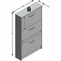 Schuhschrank FMD Weiß 58,5 x 104,5 x 17 cm