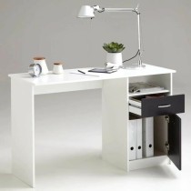 Schreibtisch FMD JACKSON Weiß Schwarz 123 x 76,5 x 50 cm Holz