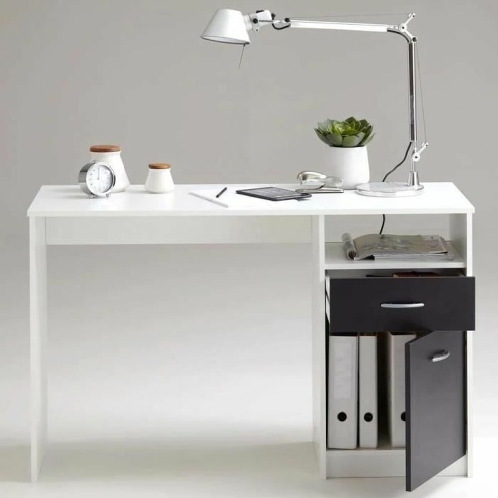 Schreibtisch FMD JACKSON Weiß Schwarz 123 x 76,5 x 50 cm Holz