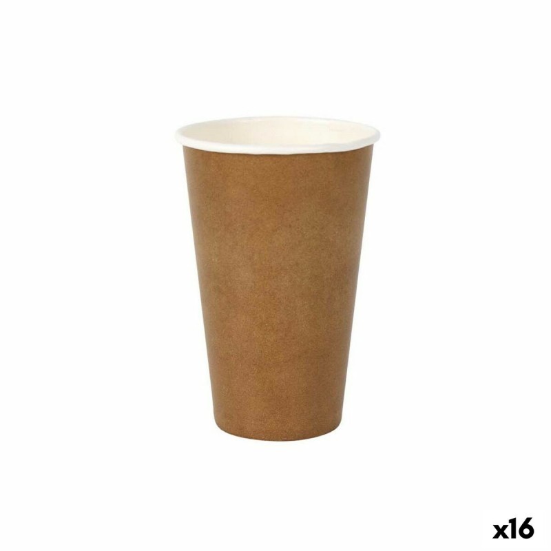 Set de Verres Algon Produits à usage unique papier kraft 6 Pièces 450 ml (16 Unités)