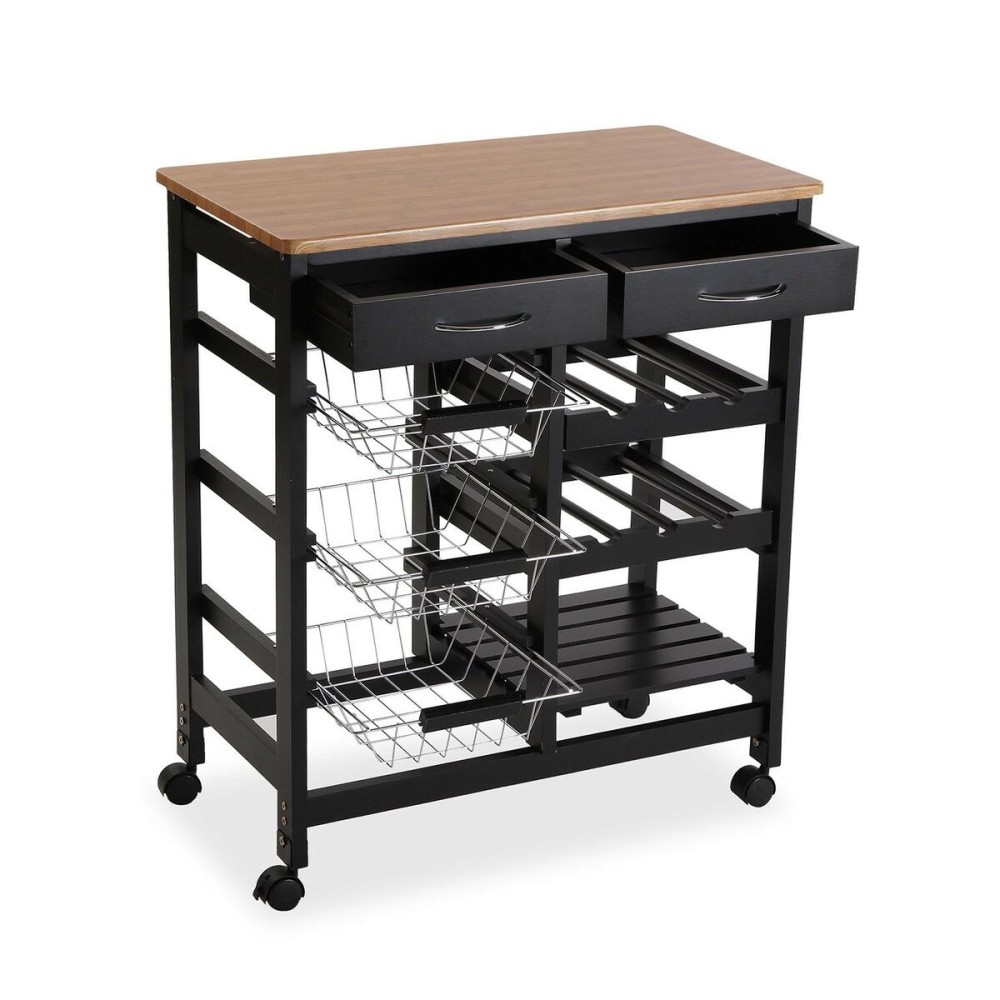 Vegetable trolley Versa BK MDF Wood (37 x 76 x 66 cm)